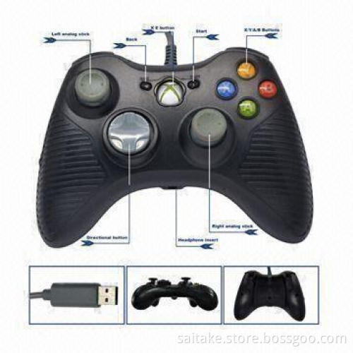 Wired Gamepad, Ideal for Microsoft's Xbox 360, with 2m Cable Length and XYAB Fire Buttons